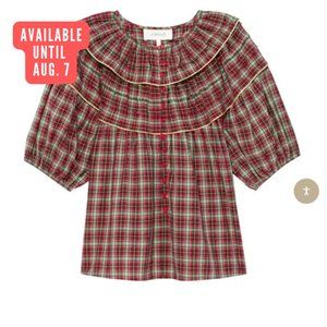 THE GREAT Button Up Sterling Top in High Alpine Plaid